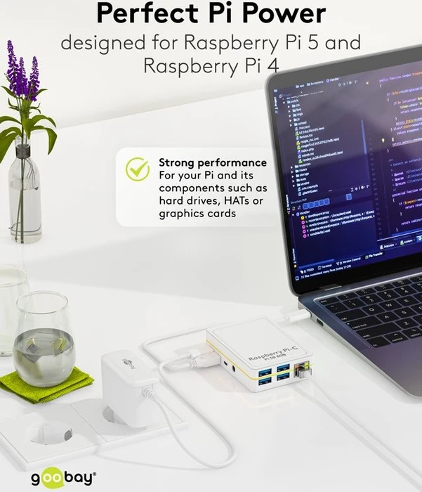 goobay Netzteil für Raspberry Pi 5, 27W, weiß