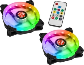 Raijintek Iris 12 Rainbow A-RGB, LED-Steuerung, Fernbedienung, 120mm, 2er-Pack