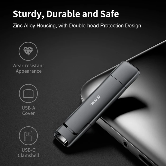 SSK SD301 2TB, USB-A + USB-C, USB 3.2 Gen 2×1