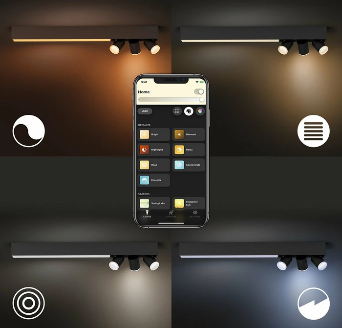 Philips Hue White and Color Ambiance Centris 3 Spot 4-flammig schwarz