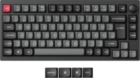 Keychron Lemokey P1 Pro, Carbon Black, 75%, LEDs RGB, Keychron Super BANANA, USB/Bluetooth, DE
