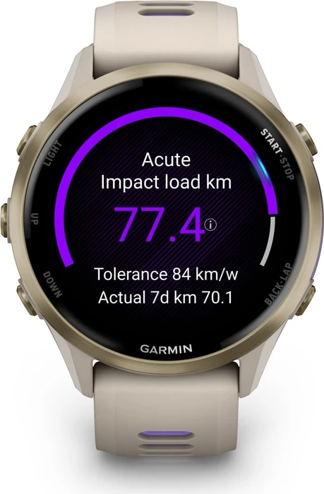 Garmin Forerunner 970 soft gold titanium/french grey/translucent indigo