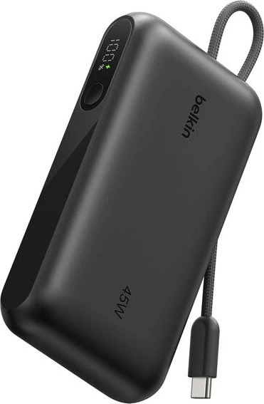 Belkin UltraCharge Powerbank mit integriertem Kabel (20 cm) 10K schwarz