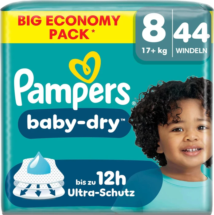 Pampers Baby-Dry Gr.8 Einwegwindel, 17+kg, 44 Stück