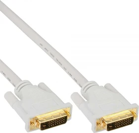 InLine DVI-D 24+1 Kabel 1m weiß/gold (17772W)