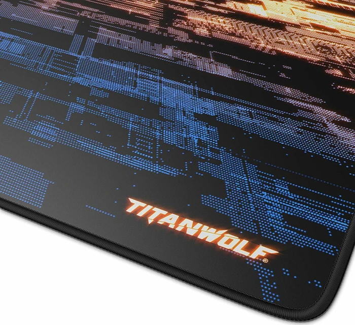 Titanwolf Particle XXL Speed Gaming-Mauspad, schwarz/blau/gelb