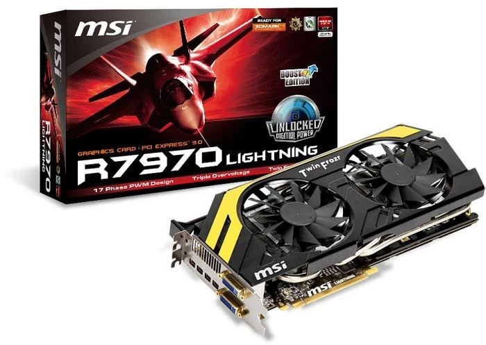 MSI Radeon HD 7970 GHz Edition, R7970 Lightning Boost Edition, 3GB GDDR5, 2x DVI, 4x mDP