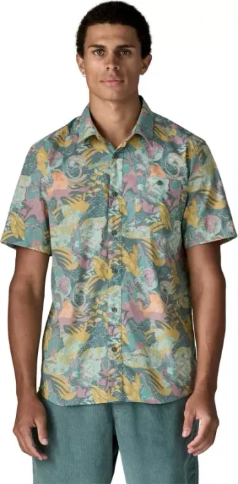 Patagonia Go-To Hemd kurzarm moon tripper: blue sage (Herren)