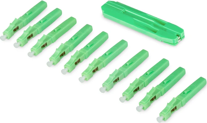 Digitus LC/APC LWL-Fast Connector Feldstecker Singlemode, konfektionierbar, 10 Stück, grün