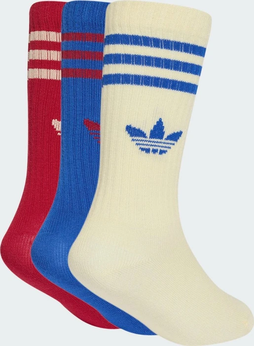 adidas Crew Socken team victory red/bold blue/warm vanilla, 3 Paare (Junior)