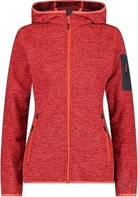CMP Knit Tech Fleece Hoody Jacke meliert papavero/red fluo/antracite (Damen)