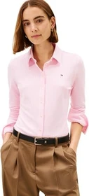 Tommy Hilfiger Slim Fit 1985 Stretch-Piqué Hemd langarm ithaca stripe/classic pink (Damen)
