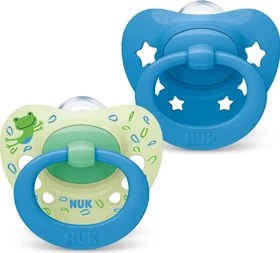NUK Signature Schnuller, 18-36M, Silikon, grün/blau, 2 Stück