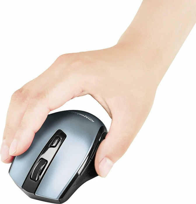 AmazonBasics G6B Ergonomic Wireless Mouse silber, USB