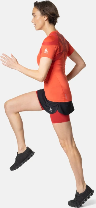Odlo X-Alp Trail Lauf Rock kurz black/american beauty (Damen)