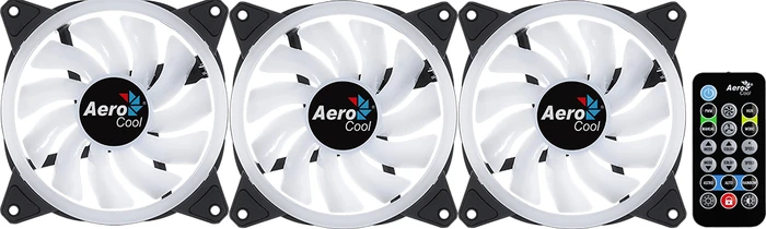 AeroCool Duo 12 Pro, LED-Steuerung, Fernbedienung, 120mm, 3er-Pack