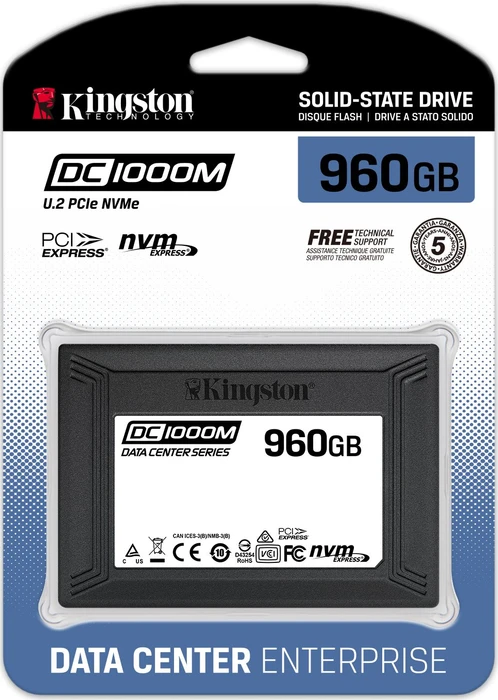 Kingston DC1000M Data Center Series Mixed-Use SSD - 1DWPD 960GB, 2.5" / U.2 / PCIe 3.0 x4