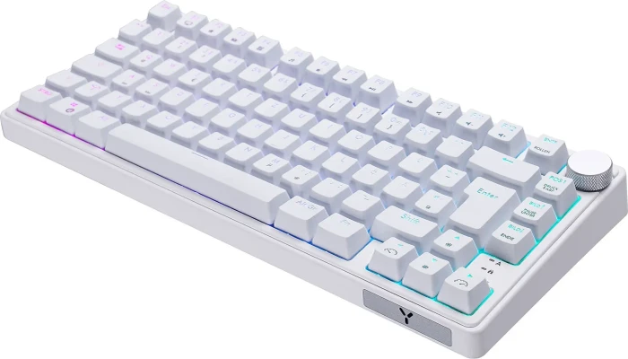 ISY IGK-6500 Gasket Mount Gaming Tastatur, 75% Layout, weiß, LEDs RGB, hot-swap, Outemu Red, USB, DE