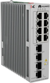Huawei eKit SME Network eKitEngine S210I Series Industrial Railmount Gigabit Switch, 8x RJ-45, 2x SFP+, 2x SFP, 240W PoE+ (S210I-8P4SX / 98012933)