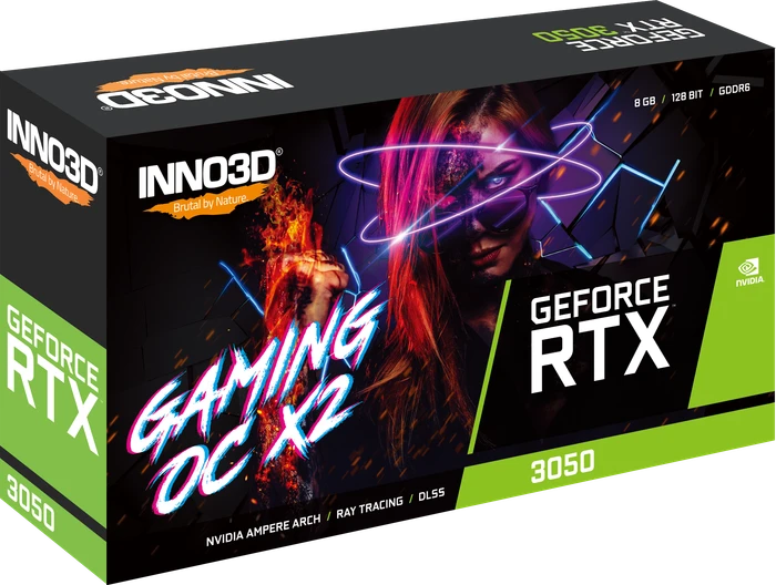 INNO3D GeForce RTX 3050 Gaming OC X2, 8GB GDDR6, HDMI, 3x DP