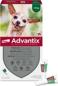 Elanco Advantix Spot-On für Hunde bis 4kg Lösung, 4 Stück