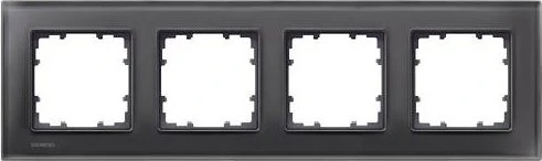 Siemens DELTA miro Glas Rahmen 4-Fach, schwarz