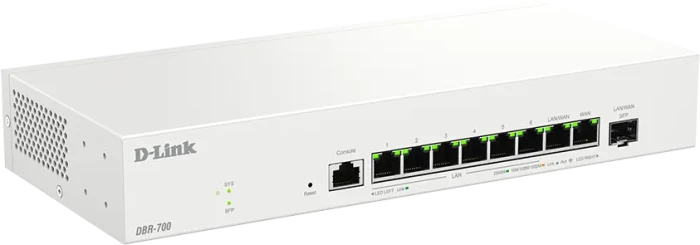 D-Link DBR-700 DBR-700 Desktop 2.5G Smart Router, 8x RJ-45, 1x SFP