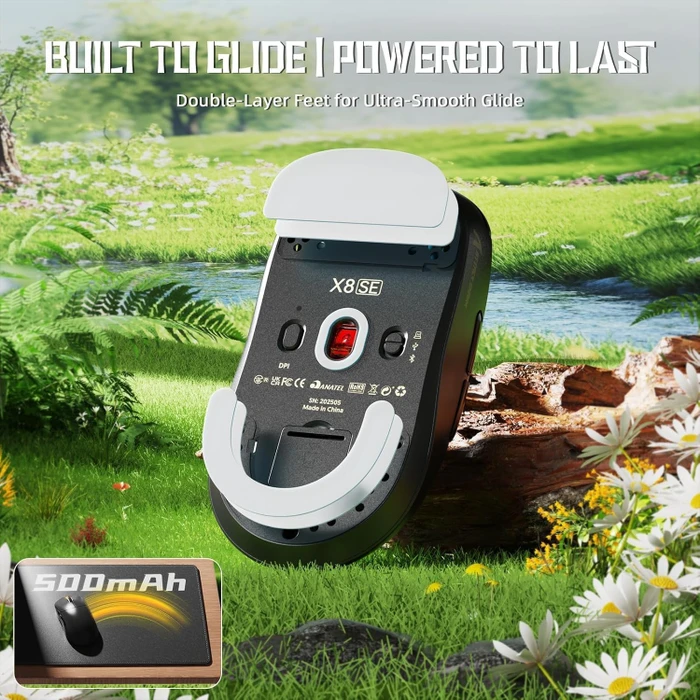 Attack Shark X8 SE Tri-mode Wireless Gaming Mouse, schwarz, USB/Bluetooth