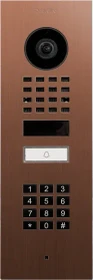DoorBird D1101KV IP Video Türstation mit 1 Ruftaste, Keypad Modul, Edelstahl, Bronze-Optik, gebürstet, Unterputz