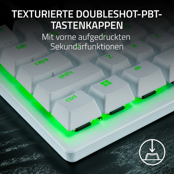 Razer Huntsman V3 Pro Mini, weiß, LEDs RGB, Razer Analog Optical Switch Gen-2, USB, US