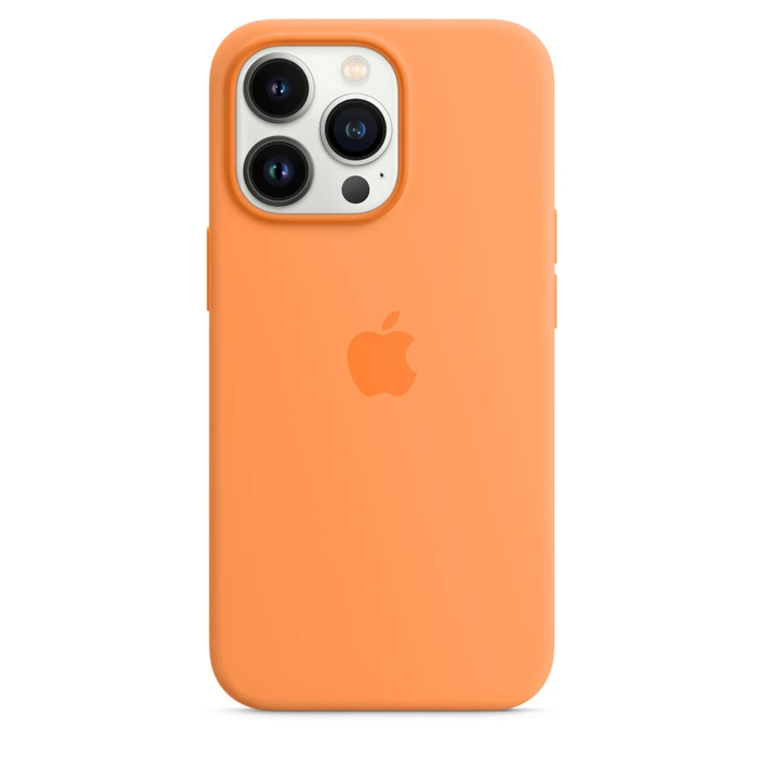 Apple Silikon Case mit MagSafe für iPhone 13 Pro gelborange