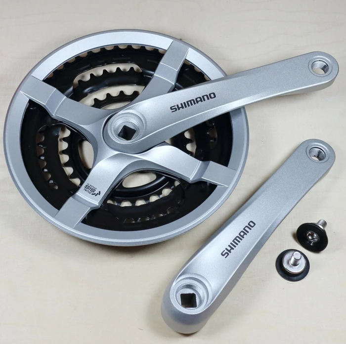 Shimano Tourney FC-TY501 Kettenschutz 48/38/28 Zähne Kurbelgarnitur 175mm silber