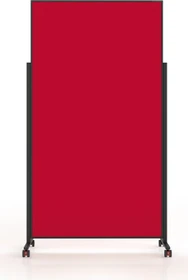 Magnetoplan Moderationstafel VarioPin, mobile Pinnwand mit roten Filz, schwarz/rot, 100x180cm
