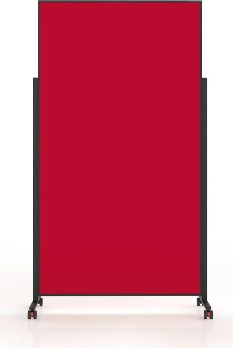Magnetoplan Moderationstafel VarioPin, mobile Pinnwand mit roten Filz, schwarz/rot, 100x180cm