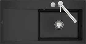 Villeroy & Boch Subway Style 60 Einbau Becken rechts mit Ablauffernbedienung pure black