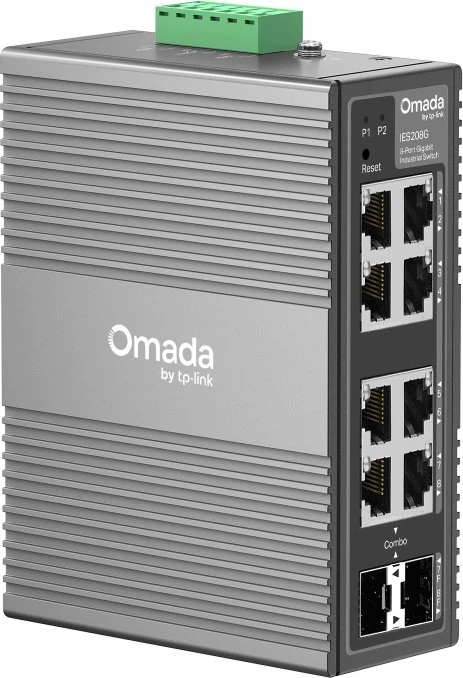 TP-Link Omada IES Industrial Railmount Gigabit Smart Switch, 6x RJ-45, 2x RJ-45/SFP