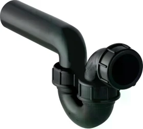 Geberit Röhrensiphon für Ausgussbecken, mit Quetschverschraubung, Einlauf horizontal und Abgang horizontal, 50/50mm