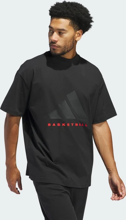 adidas Basketball 001 T-Shirt kurzarm schwarz/rot