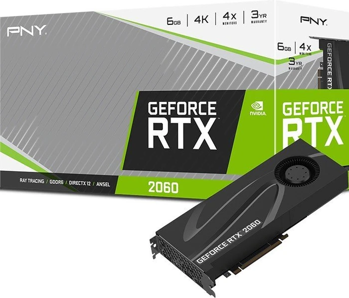 PNY GeForce RTX 2060 Blower, 6GB GDDR6, HDMI, 3x DP