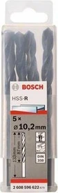 Bosch Professional HSS-R Spiralbohrer, 10.2x87x133mm, 5 Stück