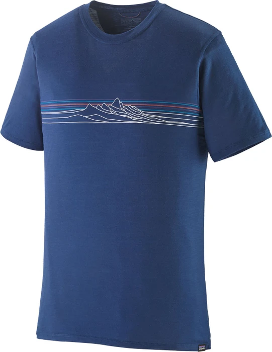 Patagonia Capilene Cool Merino Graphic Funktionsshirt kurzarm strata stripe: clement blue (Herren)