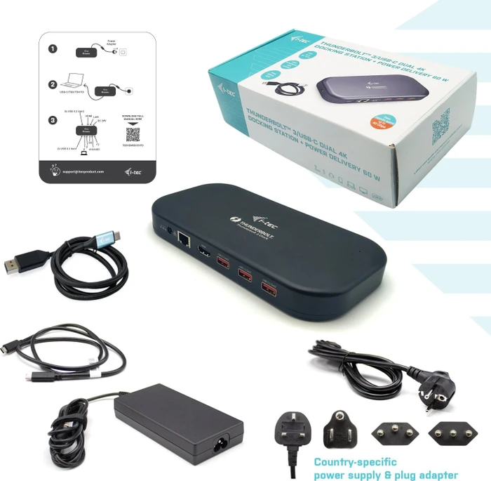 i-tec Thunderbolt 3/USB-C Dual 4K Docking Station, Thunderbolt 3 [Stecker]