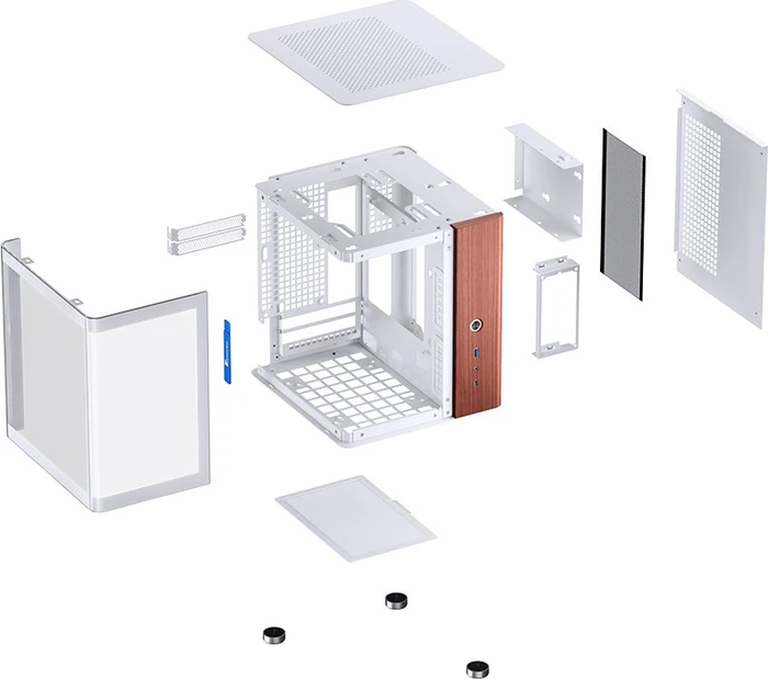 Jonsbo TK-0 White, weiß/braun, Glasfenster, Mini-ITX