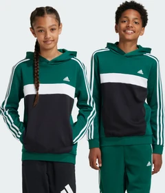 adidas Tiberio 3-Streifen Colorblock Hoodie collegiate green/black/white (Junior)