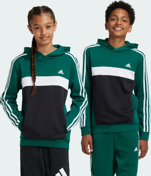adidas Tiberio 3-Streifen Colorblock Hoodie collegiate green/black/white (Junior)