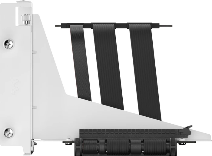 Fractal Design Flex 2 Riser Card Cable, mit vertikaler Grafikkarten-Halterung, gewinkelt, PCIe 4.0, 195mm, weiß/schwarz