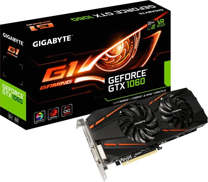 GIGABYTE GeForce GTX 1060 G1 Gaming 3G (Rev. 2.0), 3GB GDDR5, DVI, HDMI, 3x DP