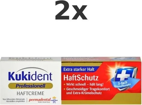 Kukident HaftSchutz Super Haftcreme, 80g (2x 40g)
