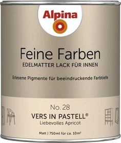 Alpina Farben Feine Farben Lack No. 28 Vers in Pastell innen apricot edelmatt, 750ml