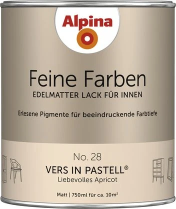 Alpina Farben Feine Farben Lack No. 28 Vers in Pastell innen apricot edelmatt, 750ml